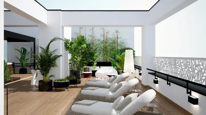 modern rooftop terrace